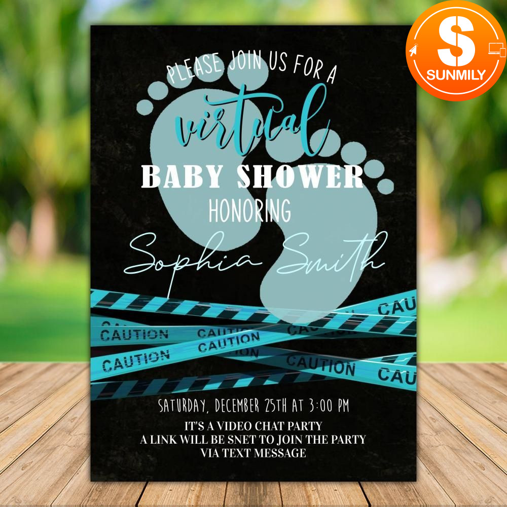 Printed - Printable It's a Boy Virtual Baby Shower Invitation (envelopes included)