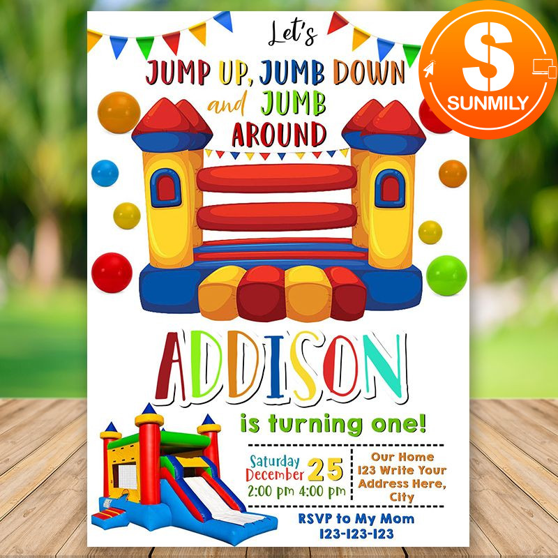 Editable Bounce House Birthday Invitation Instant Download | Sunmily