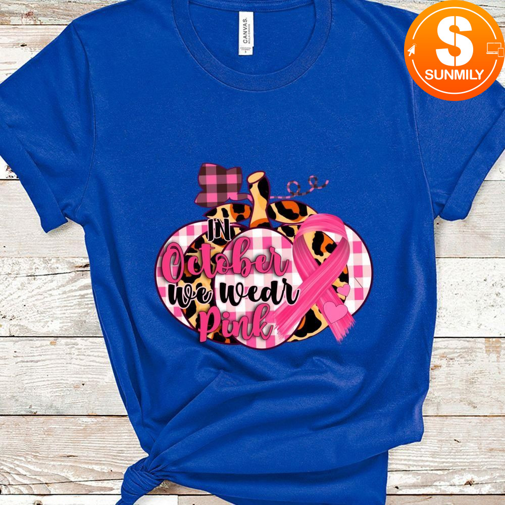 In October We Wear Pink Pumpkin PNG file template