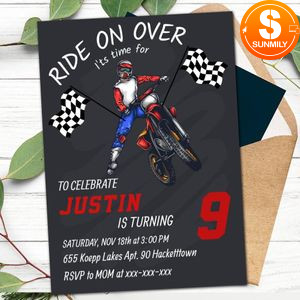DirtBike Invitation Customizable template Instant Download