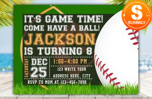 Editable Baseball Invitation Instant Download