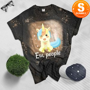 Ew, people Unicorn Bleached T-shirt