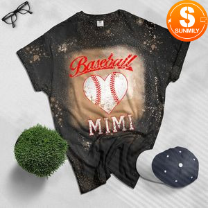 Baseball Heart T Bleached Shirt, Gift for Softball Mom
