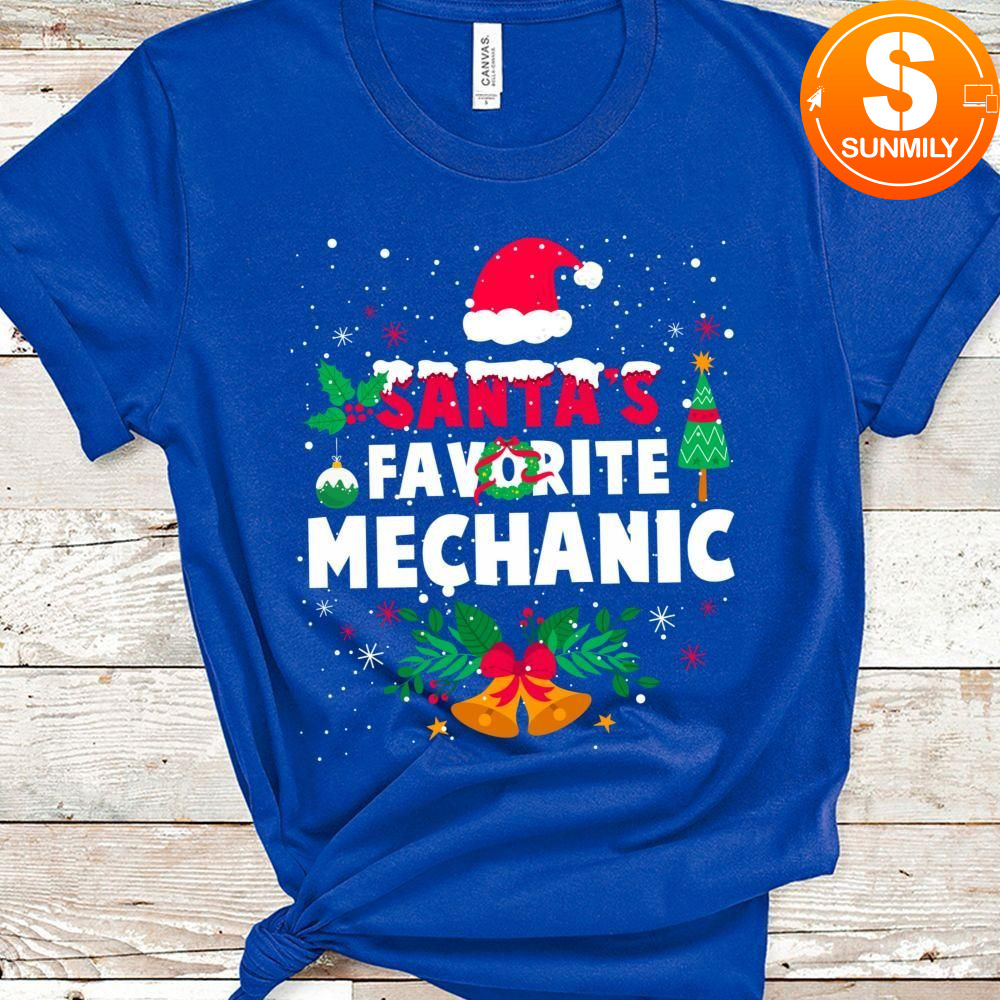 Santa's Favorite Mechanic Costume Christmas Xmas Gifts Classic Unisex T-Shirt