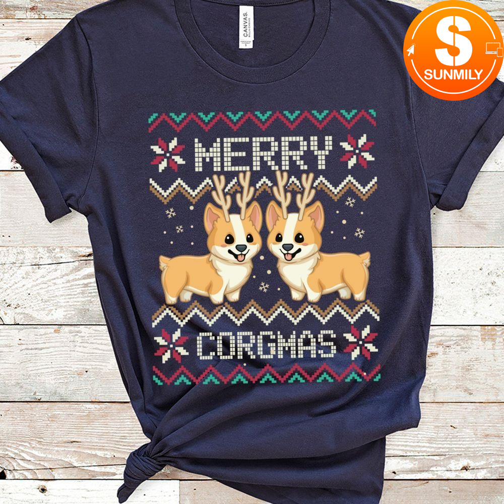 Merry Corgmas Ugly Christmas Sweater PNG file template