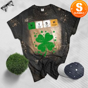 Science Teacher Irish Chemistry Funny St Patricks Day Bleached Shirt