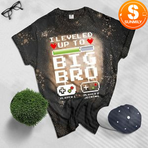 I leveled up to Big Bro!, Gamer New Brother Bleached T-Shirt