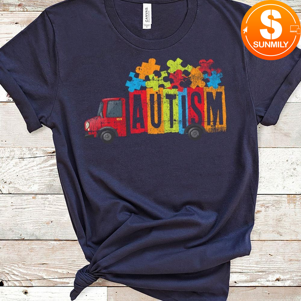 Autism Awareness Red truck Classic Unisex Shirt