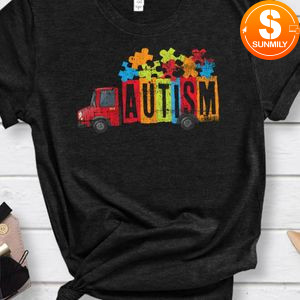 Autism Awareness Red truck Classic Unisex Shirt