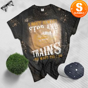 Train Lovers Gifts Locomotive Bleached Shirt