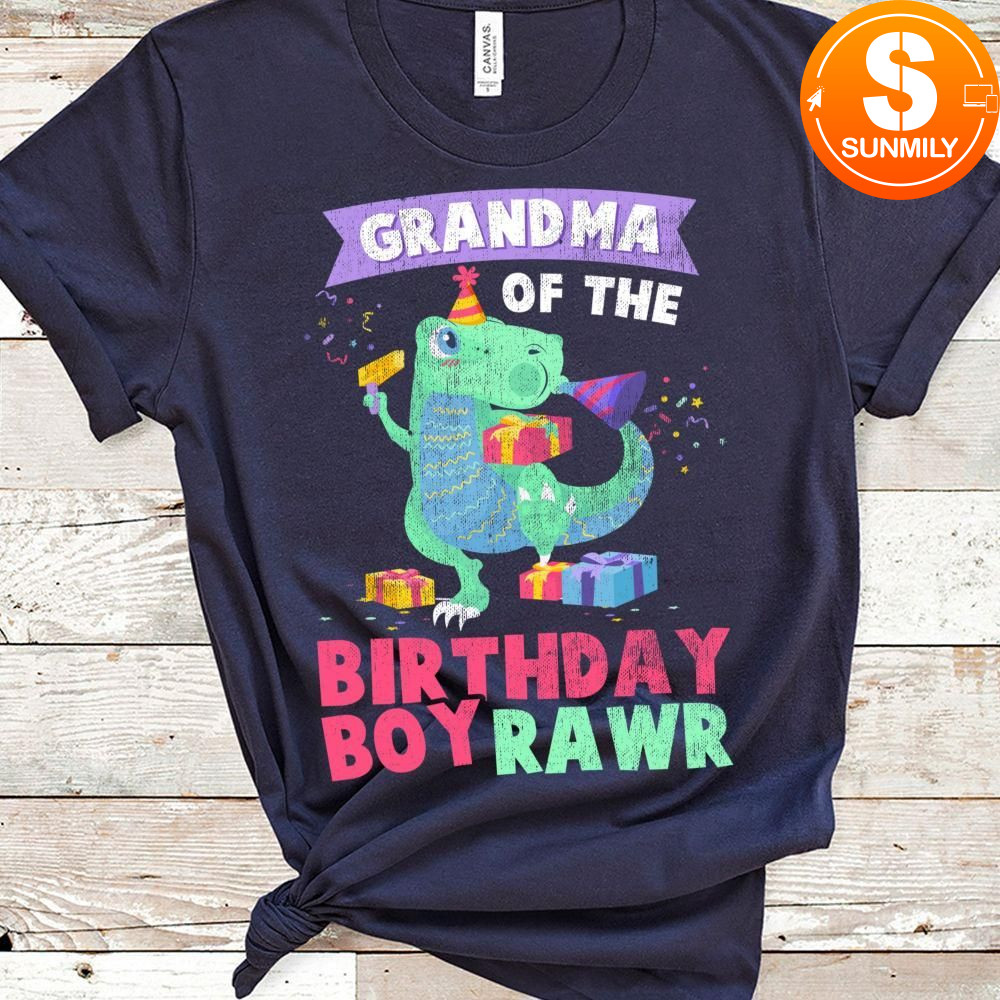 Grandma of the Birthday Boy Rawr Dinosaur Raptor Tee Classic Unisex Shirt