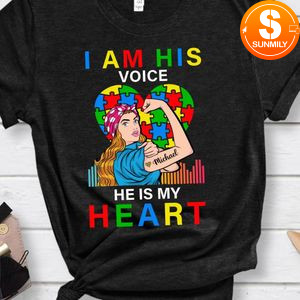 I'm his voice He is My Heart Autism T-Shirt