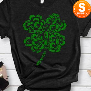 Boys Gamer Gift Game Shamrock St Patricks Day Irish Men Kids Classic Unisex Shirt