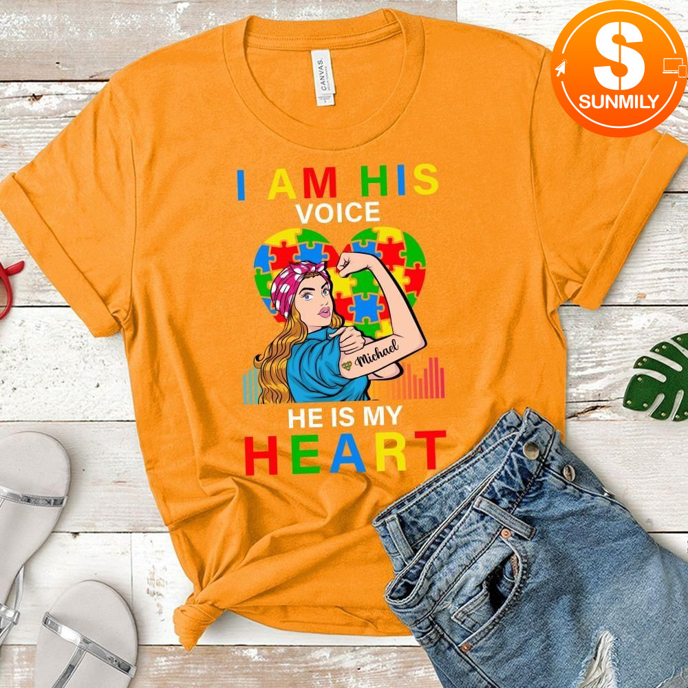 I'm his voice He is My Heart Autism T-Shirt