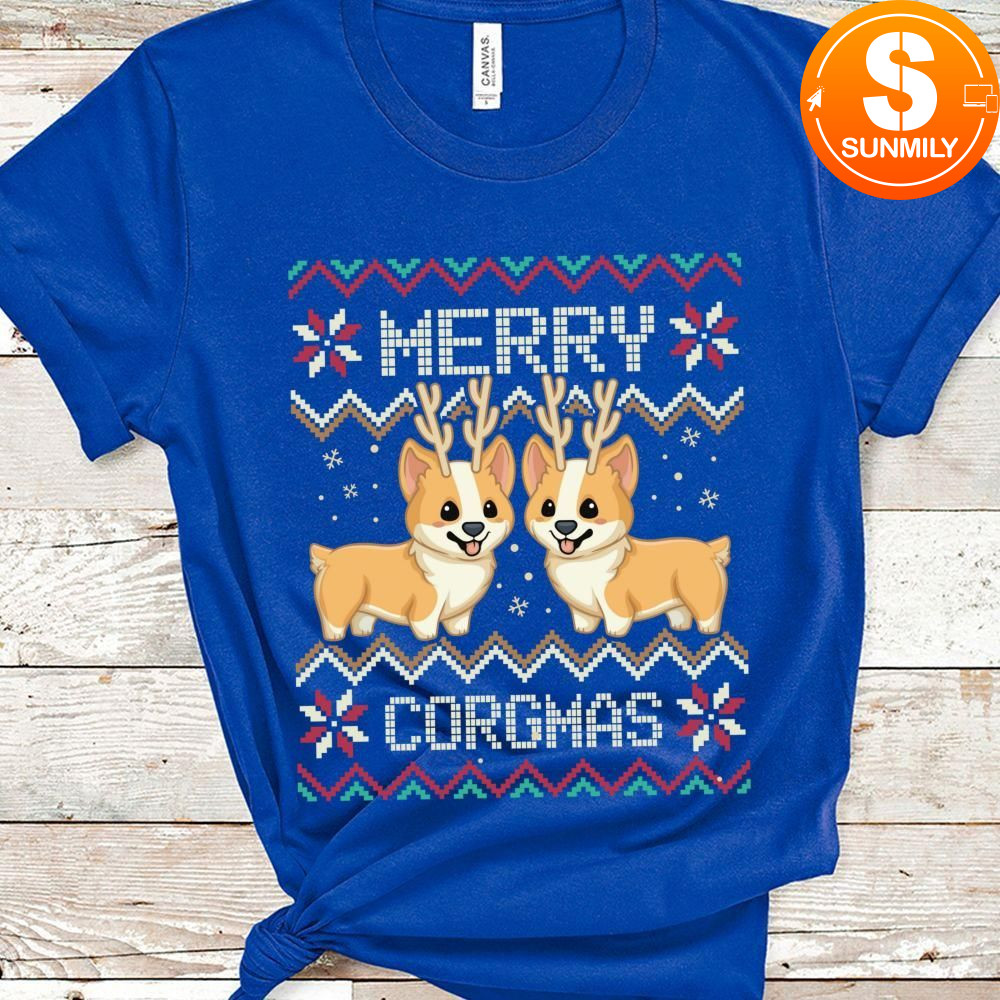 Merry Corgmas Ugly Christmas Sweater PNG file template