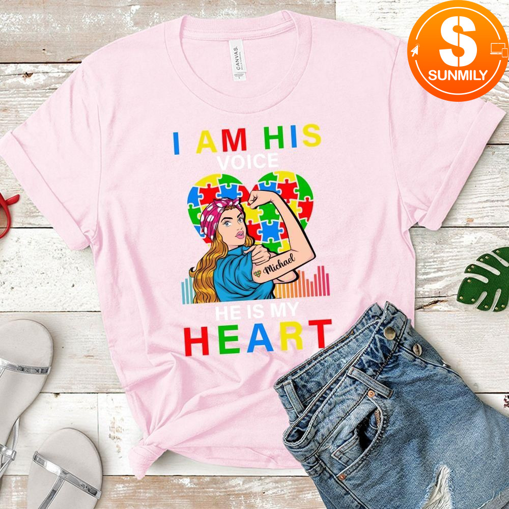 I'm his voice He is My Heart Autism T-Shirt