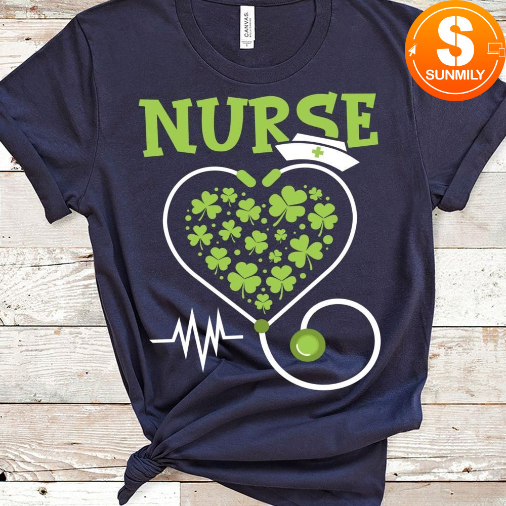 Irish Nurse Shamrock Stethoscope St Patricks Day 2021 Classic Unisex Shirt