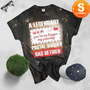 Postal Worker Retired 2019 Postman Retirement Carrier Mail Bleached T-Shirt