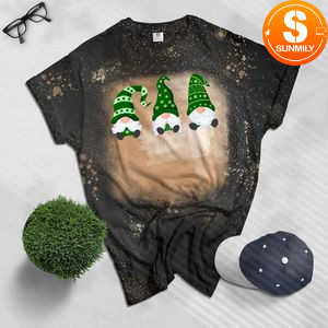 Green Sweater Gnome St. Patrick's Day Irish Gnome Bleached Shirt