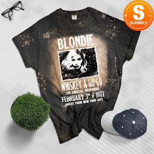 Blondie Deborah Harry Retro 80s Rock Music T Bleached Shirt