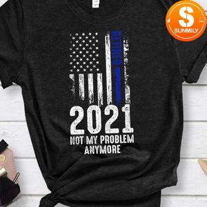 Retired 2021 Retirement Gift For Police Officer Men Women Blue Line Shirt