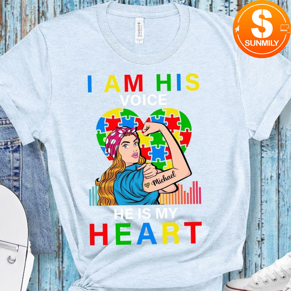 I'm his voice He is My Heart Autism T-Shirt