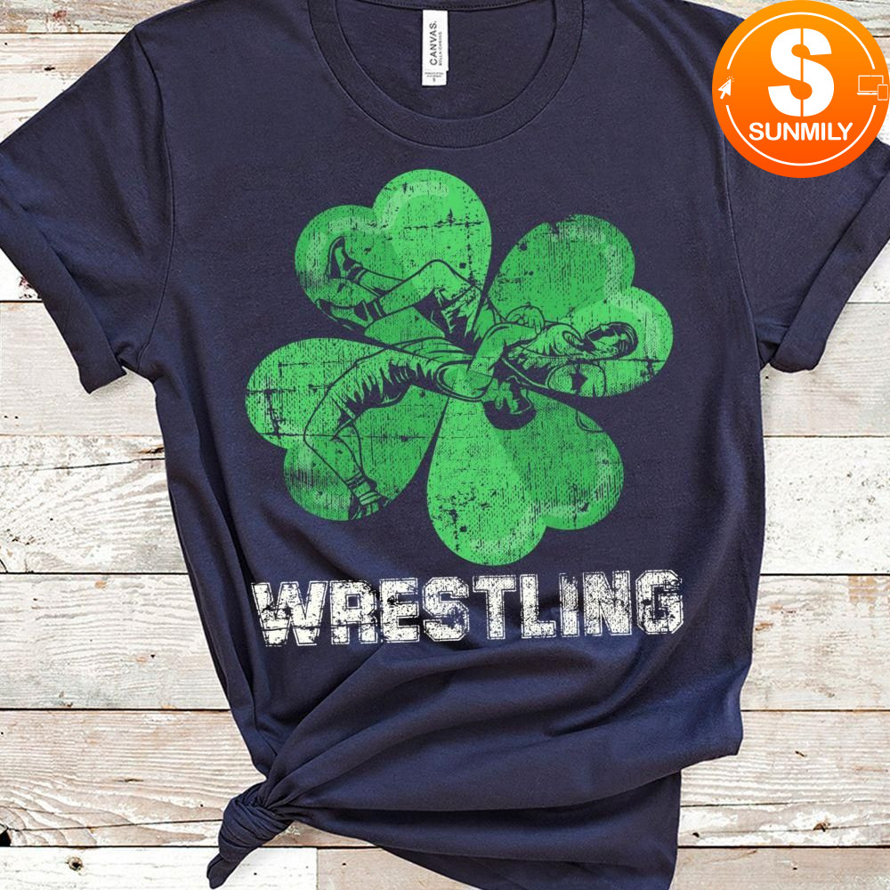 Irish American Flag Shamrock Wrestling St Patricks Day Gift Classic Unisex Shirt