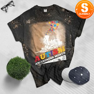 Autism puzzle train Bleached Shirt