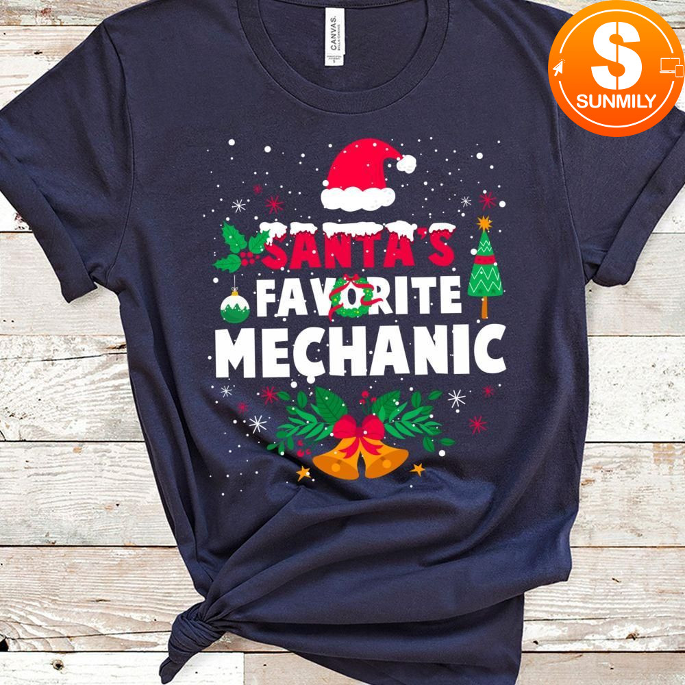 Santa's Favorite Mechanic Costume Christmas Xmas Gifts Classic Unisex T-Shirt