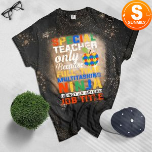 Special Education Teacher Puzzle Autism Bleached Shirt