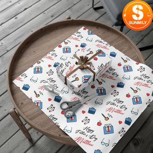 Happy Father's Day Custom Name Gift Wrap Paper