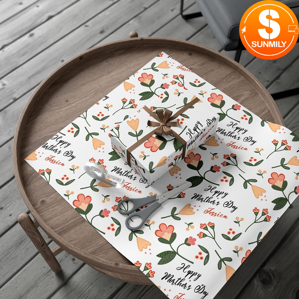 Happy Mother's Day Custom Name Gift Wrap Paper