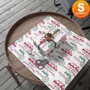 Personalised North Pole express Santa Gift Wrap Customizable