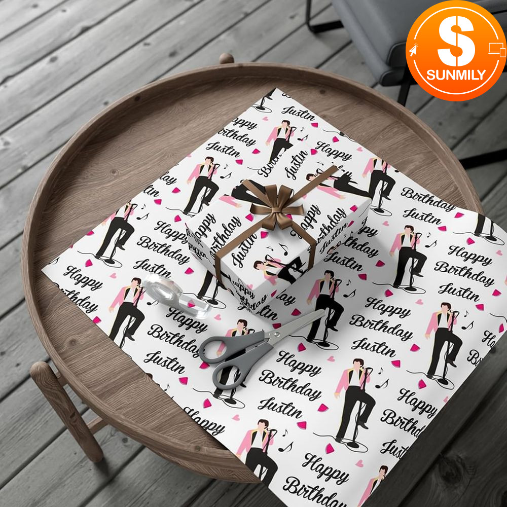 Harry Styles Happy Birthday Custom Name Gift Wrap Paper